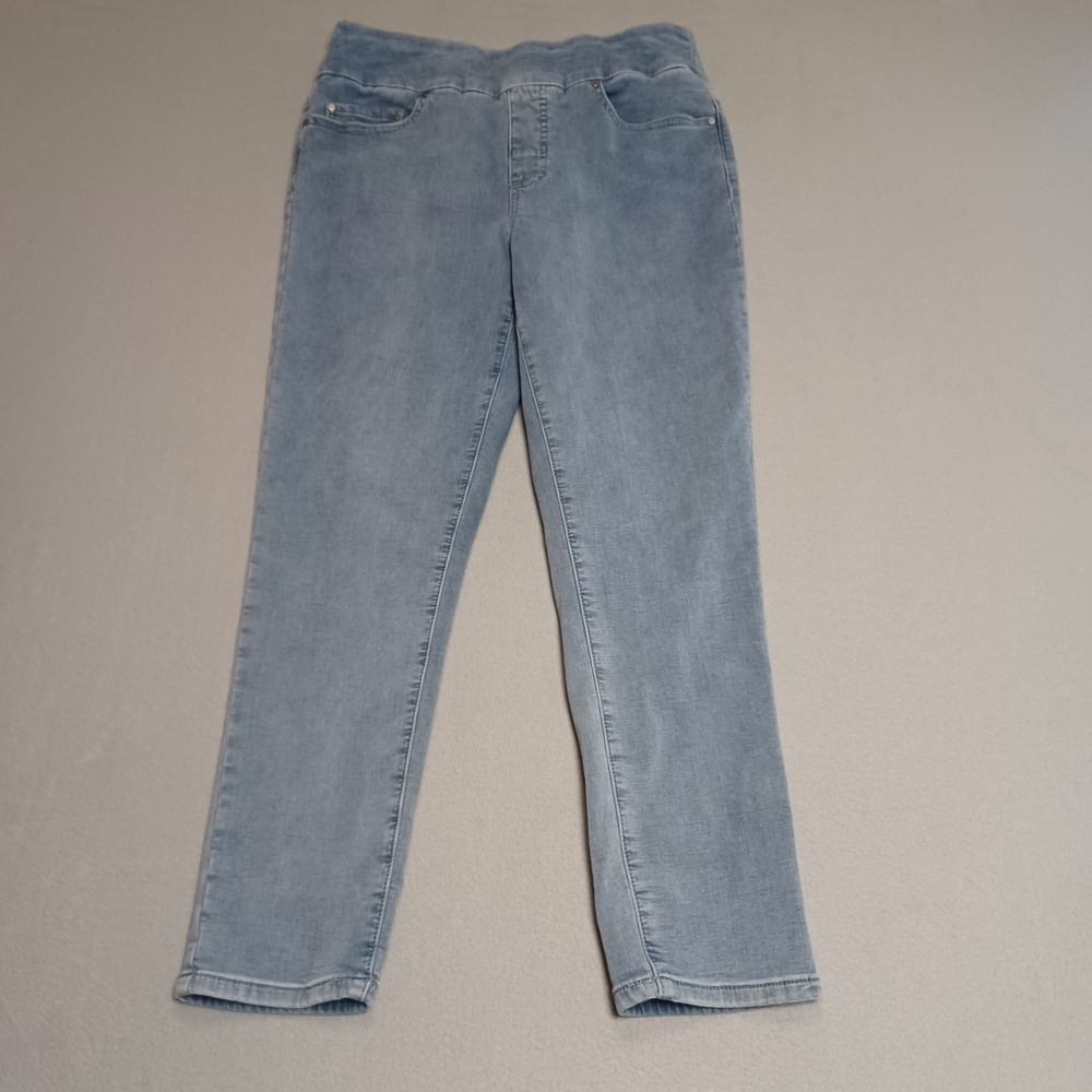 Fit‎ Fabulous Jeggings Womens 10 Light Blue Sharon Young Pull On Straight Denim